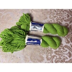 2 Vintage Bucilla Ever-Match Tapestry Wool 100 Yards Color 009 Green Match 6050